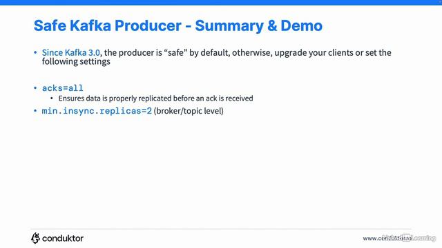 8.8_Safe Kafka producer settings - Kafka Wikimedia Producer and Adv. Producer Config. смотреть онлайн