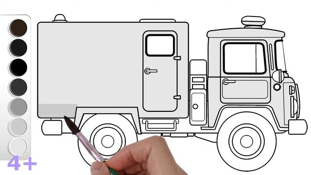 Раскраска ГАЗик Гоша - полицейская машина. Машинки. смотреть онлайн