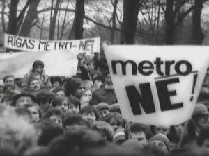 1988 год. Митинг против строительства метро в Риге / Pret Rigas metro