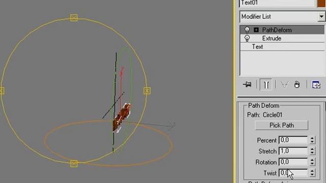 Анимация, движение по траектории. PathDeform. 3ds max. Анимация текста