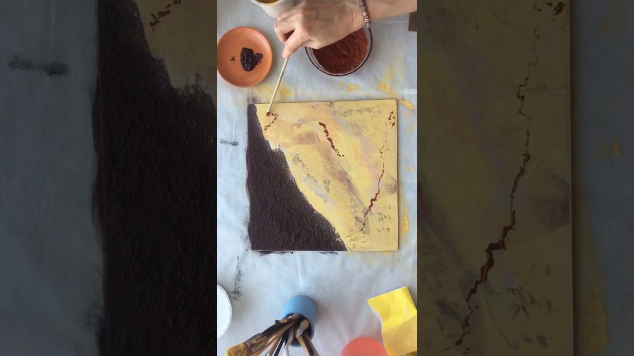 Мрамор и золото #diy #art #мрамор  #золото  #декоративнаяштукатурка #plaster