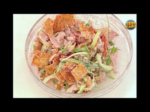 Жингялов хац — армянский хлеб с зеленью \\ Салат из запечённой курицы с овощами и чипсами из лаваша