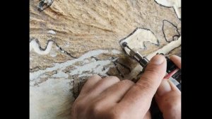 Резьба по кости (рогу лося) Панно  Береги мир растений и животных