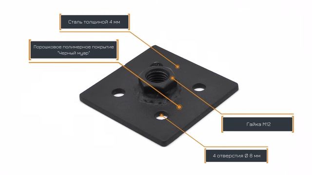 Стальная опорная плита 7004-S4-Сталь-М12 смотреть онлайн