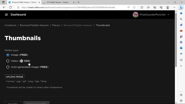 How to Upload and Set Thumbnails for your Roblox Game (latest dashboard update)