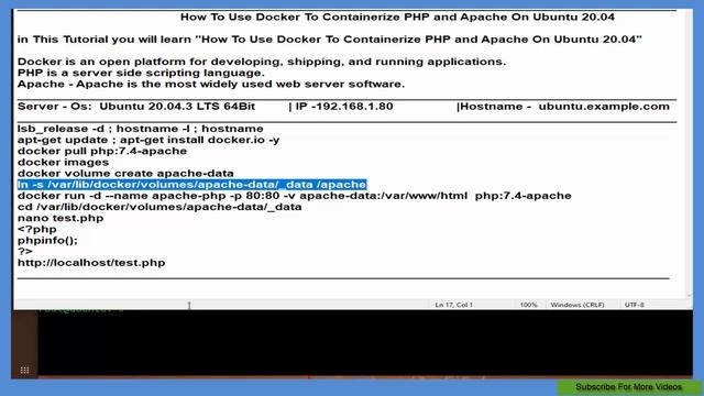 How To Use Docker To Containerize PHP and Apache On Ubuntu 20 | 04 ...