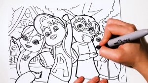 Alvinnn and the Chipmunks, Alvin Coloring Page for Kids, How to Draw Color Alvin Simon Theo Brittan