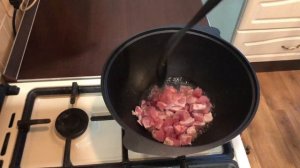 Макароны по татарски в казане.Очень вкусно.
