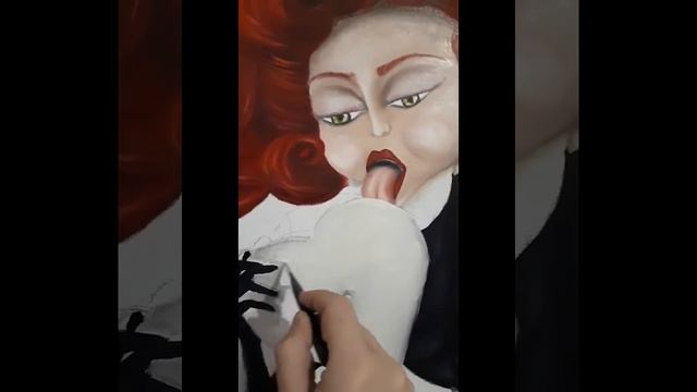 Картина маслом в стиле Фэнтези / Необычное искусство  / Фантастическая женщина  супер герой