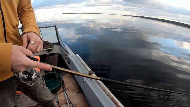 Троллинг на зорьке. Рыбалка в Карелии, Онежское озеро.