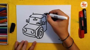 Как нарисовать ГРУЗОВИК / уроки рисования для детей 3D