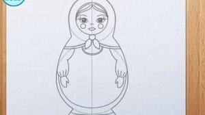 Как нарисовать матрёшку за три минуты. Видео урок.