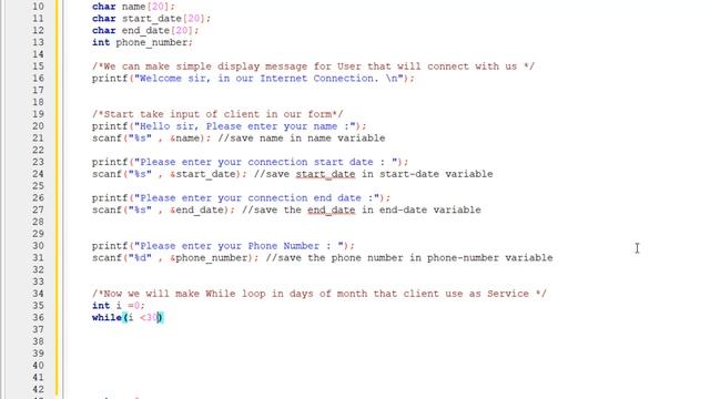 Internet Connection Project | C  Programming Language.