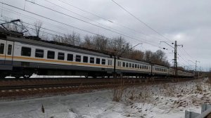 Электропоезд ЭД4М-0464 ЦППК станция Яхрома 27.02.2022