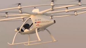 Испытания электрического летающего такси в Дубае Volocopter.