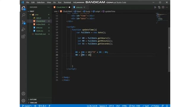 Digital Clock using Html css javascript | (Day,Year Month) 2022 смотреть онлайн