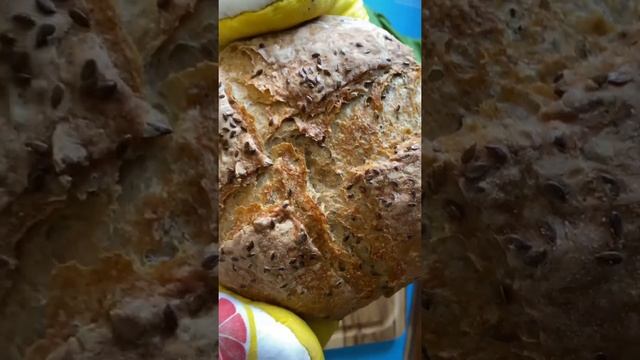 Flaxseed Rye bread. ржаной хлеб с семенами льна#ryebread #flaxseed #ржанойхлеб #семенальна #хлеб