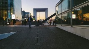 Walk Through Beautiful Scenery From Esplanade De La Defense to the Grande Arche De La Defense Paris