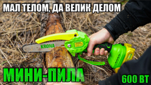 МИНИ АККУМУЛЯТОРНАЯ ПИЛА KRONA ACS-18KR. АККУМУЛЯТОРНАЯ ЦЕПНАЯ ПИЛА НА 18В. КУПИТЬ ПИЛУ ДЛЯ ДАЧИ