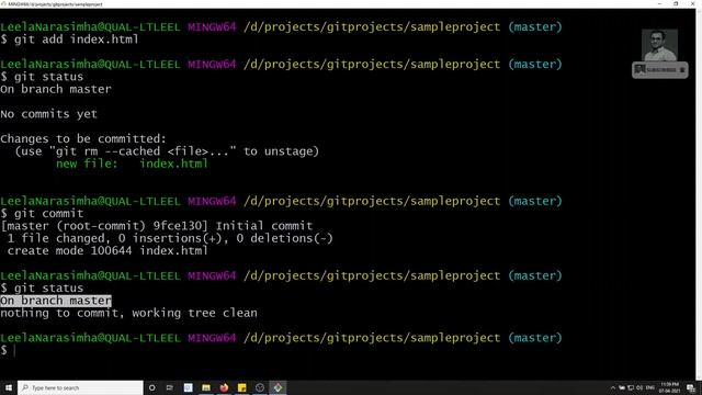 7. Add and commit file into the GIT staging area and repository area in the GIT Project - GIT смотреть онлайн
