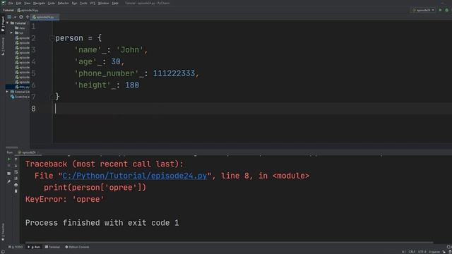 Python tutorial for ABSOLUTE Beginners! Dictionaries in Python - Episode 24
