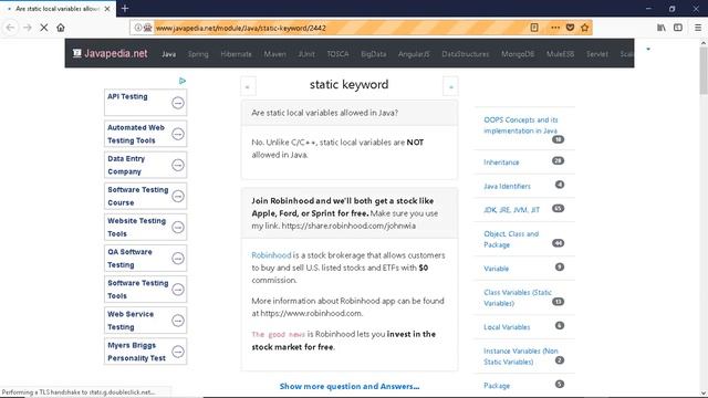 Are static local variables allowed in Java?
| javapedia.net смотреть онлайн