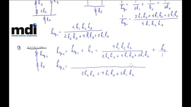 Vibrações Mecânicas - Rigidez Equivalente - Questão 1 - Conheça nosso curso na Udemy! смотреть онлайн