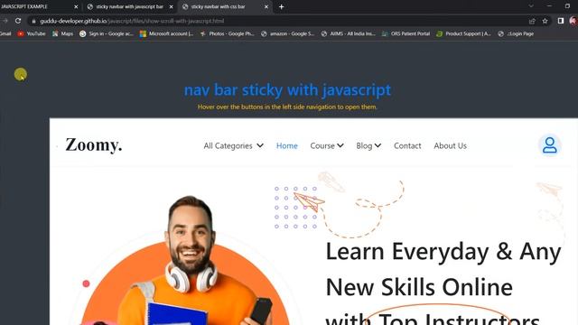 SHOW NAVBAR ON SCROLL IN JAVASCRIPT