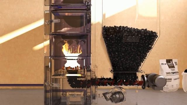Принцип работы автоматического угольного котла Bitherm COBRA смотреть онлайн
