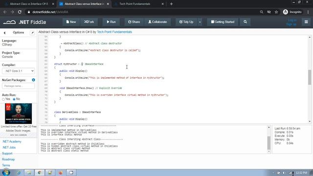 Abstract Class Vs Interface C# 8 | Difference between Abstract Class and Interface смотреть онлайн