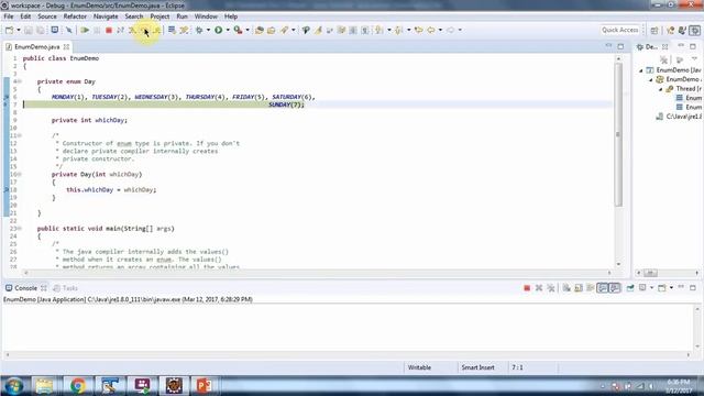 How to define a constructor in enum? - enum Day | Java enum | enum in Java | Java Tutorial