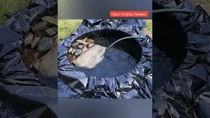 Сделал своими руками пруд для дачи из старой покрышки.