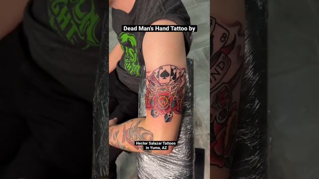 Dead Man’s Hand Tattoo by Hector Salazar Tattoos | Yuma AZ Tattoo Shop