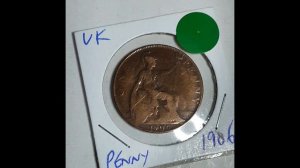 1906 UK ONE PENNY COIN #numismatics #oldcoins #unitedkingdom