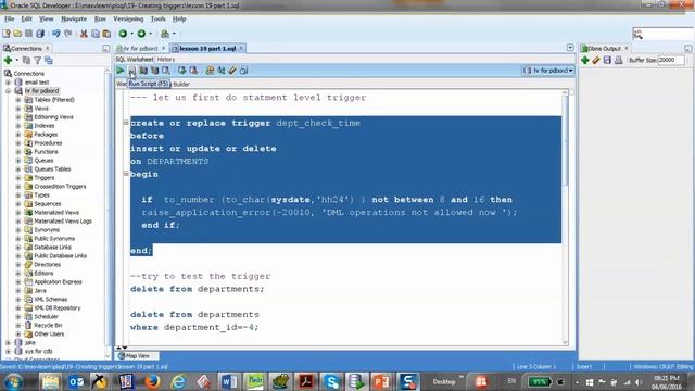 87/125 Oracle PLSQL: Creating Triggers / Statement Level смотреть онлайн