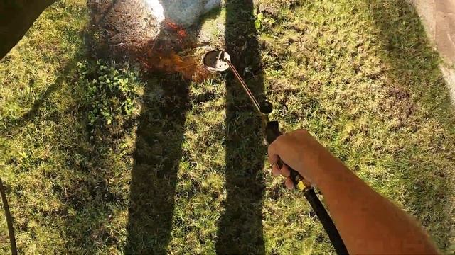 Приствольный круг. Прополка для ленивых газовой горелкой