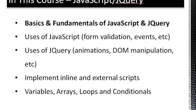 Introduction to Javascript and JQuery-Lecture 10: javascript and jquery summary
