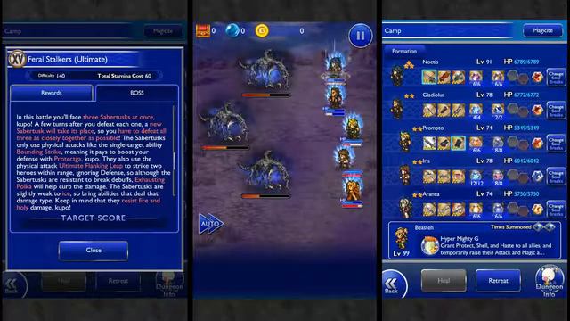 Final Fantasy Record Keeper - Road Trip to Remember (XV) - Feral Stalkers (Ultimate) смотреть онлайн