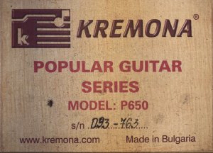 Гитара Kremona Р650M - Ты ушла рано утром.