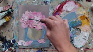 ЦВЕТЫ 🌸импасто мастихином ПРОСТО для начинающих