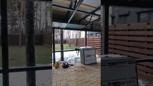 Односкатный навес в стиле хай тек размерами 8.20на7.60метра