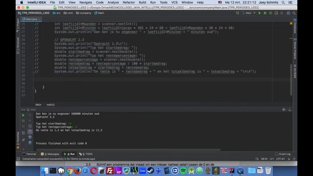 JAVA P3L2 - ELEMENTAIR PROGRAMMEREN IN JAVA (UITWERKINGEN) смотреть онлайн