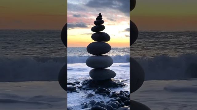 Rock balancing from Camogli Italy   #rockbalance #camogli  #shortvideo