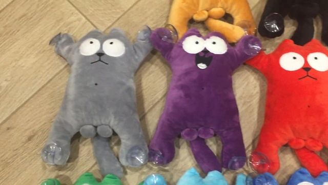 Кот Саймон в машину игрушка мягкая на присосках / кот с яйцами
