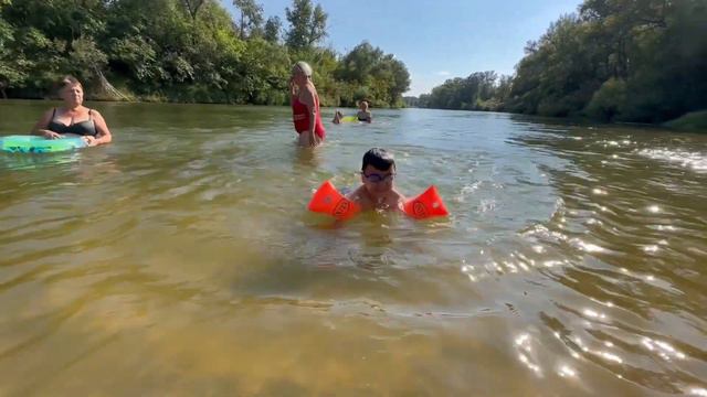 Учим джек рассела плавать / Последний жаркий день лета на реке Медведица смотреть онлайн