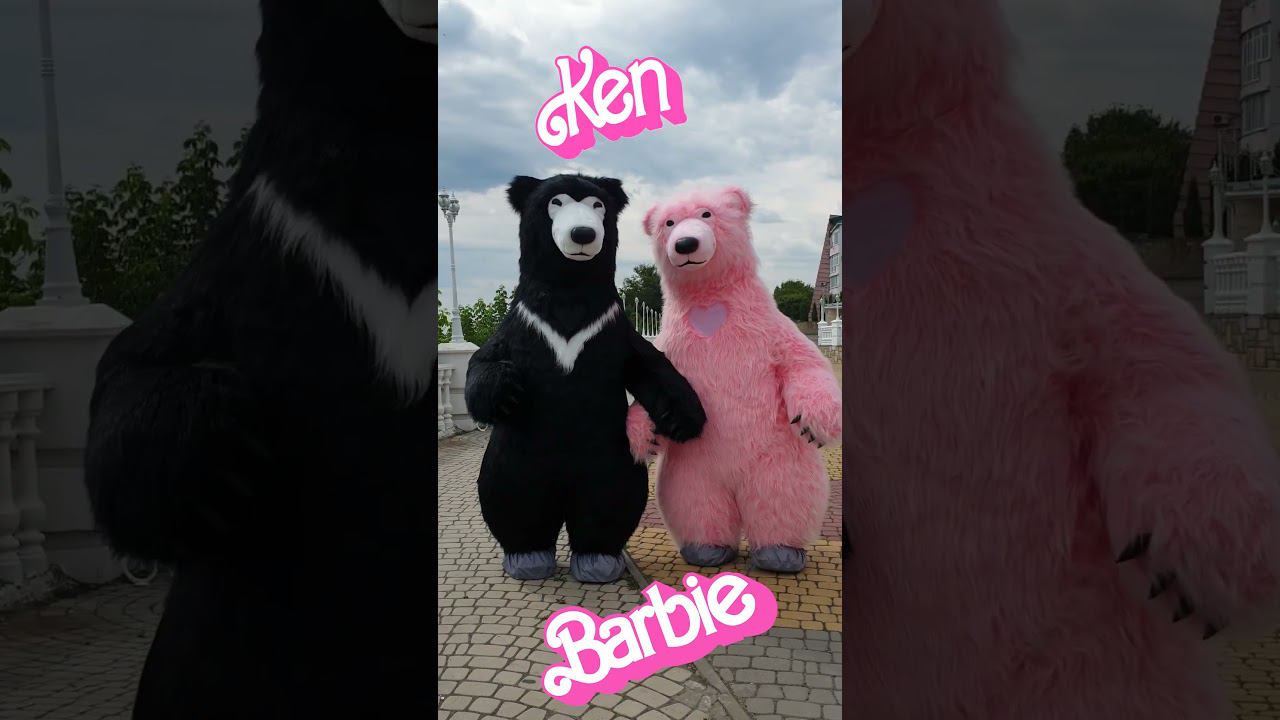 Надувные мишки, как Барби. Костюмы в наличии #медведьгризли  #костюммедведя #черныймишка #белыймишка