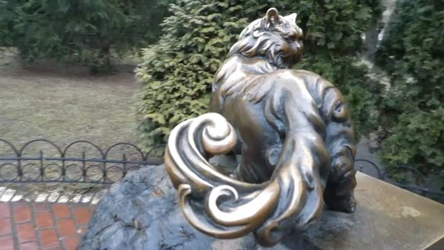 Памятник коту Пантелеймону в Киеве смотреть онлайн