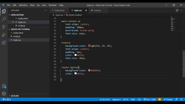 Advice App with API using Vanilla JavaScript