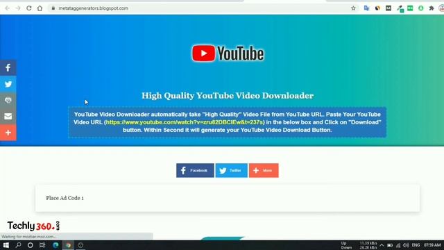 Create YouTube Video & Audio Downloader Tool in Blogger, Youtube Video Downloader Script for Blogge
