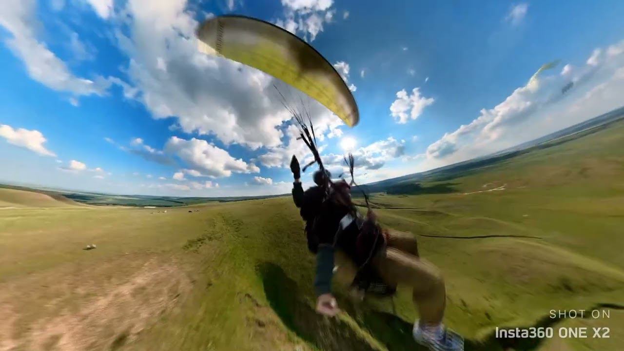 Полет в тандеме на горе Аслыкуль. параплан в Уфе, на Кандрыкуле